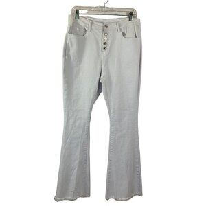 Shein Women's White Wide Bottom Denim Jeans